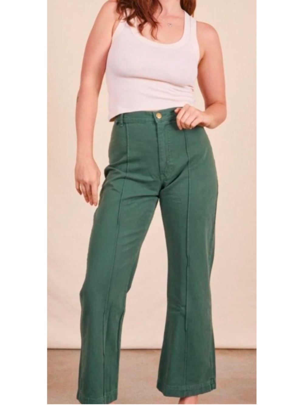 Big Bud Press Western Pants Olive Green High Rise Flare Size XXS
